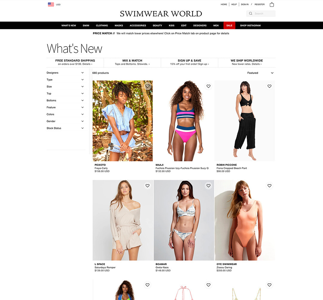 Swimwear World Kategori-sida